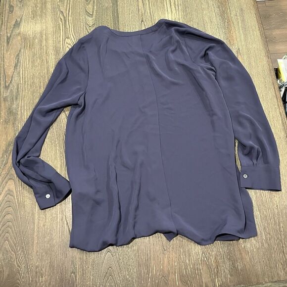 NWOT J. Jill Wearever Easy-Care Split-Neck Tunic Top Long Sleeve Purple Dusk L - Picture 5 of 5